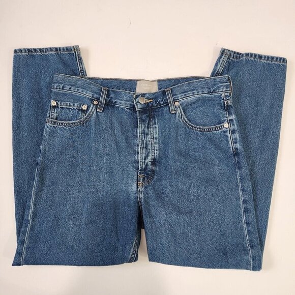 Everlane The Summer Slouch Jeans Womens 29 Blue Button Fly Cotton Blend Relaxed - Picture 12 of 12